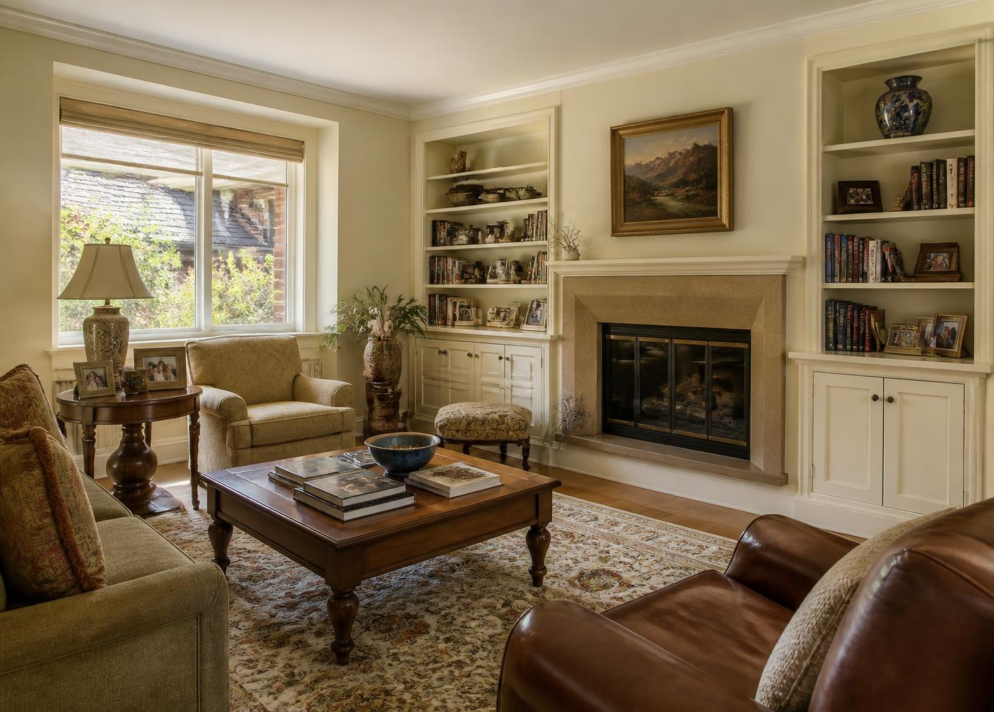 A comfortable, lived-in living room in a long-owned Colorado home